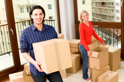Loading furniture into a moving truck for a Stroud Green move