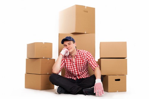 Flat moving scene showing stairs and access challenges common in Stroud Green